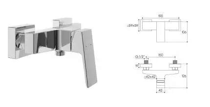 Смеситель для душа «Aqueduto» Claro CLA0700 хром Смеситель для душа «Aqueduto» Claro CLA0700 хром