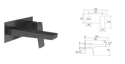 Смеситель для раковины «Aqueduto» Claro CLA0445 оружейная сталь Смеситель для раковины «Aqueduto» Claro CLA0445 оружейная сталь