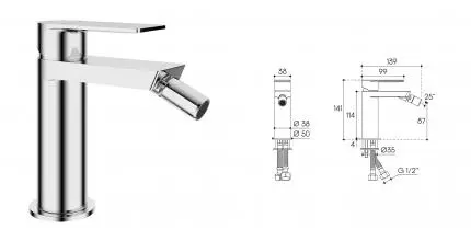 Смеситель для биде «Aqueduto» Geometrico GEO0500 хром Смеситель для биде «Aqueduto» Geometrico GEO0500 хром