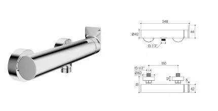 Смеситель для душа «Aqueduto» Geometrico GEO0700 хром Смеситель для душа «Aqueduto» Geometrico GEO0700 хром