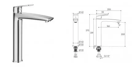 Смеситель для раковины «Aqueduto» Suave SUA0300 хром