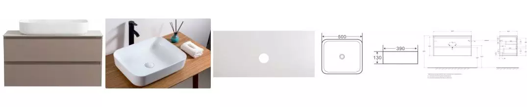 Тумба с раковиной «Belbagno» Kraft 100 (50/39) столешница KEP-100-BO-W0 Bianco Opaco подвесная бежевая матовая