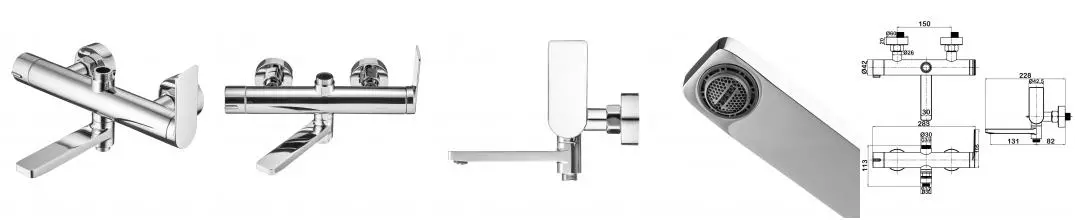 Смеситель для ванны с душем «Swedbe» Velo 2435 хром