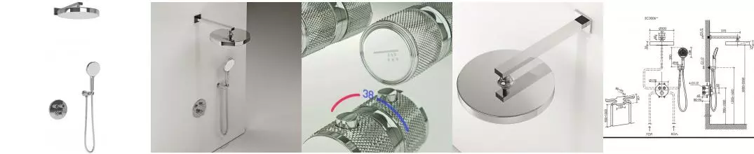 Душевая система «Sancos» Space SC3006CH с термостатом хром