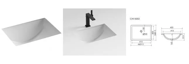 Раковина «Ceramica Nova» Era CN15002 46/35 фарфоровая белая Раковина «Ceramica Nova» Era CN15002 46/35 фарфоровая белая