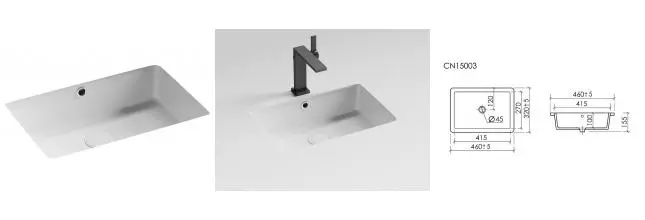 Раковина «Ceramica Nova» Era CN15003 46/32 фарфоровая белая Раковина «Ceramica Nova» Era CN15003 46/32 фарфоровая белая