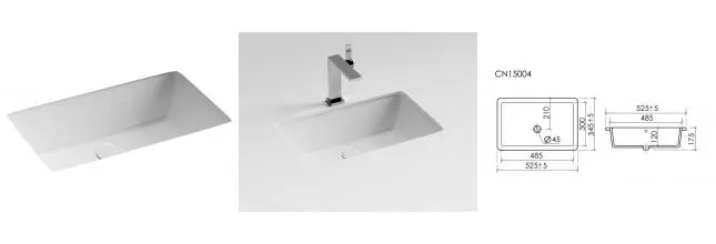Раковина «Ceramica Nova» Era CN15004 53/35 фарфоровая белая Раковина «Ceramica Nova» Era CN15004 53/35 фарфоровая белая