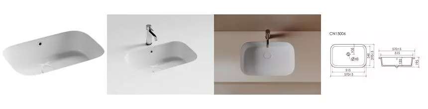 Раковина «Ceramica Nova» Era CN15006 57/40 фарфоровая белая