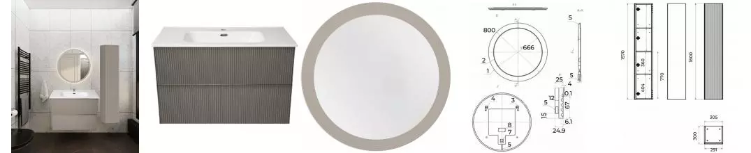 Мебель для ванной подвесная «La Fenice» Terra Twin 100 Cappuccino