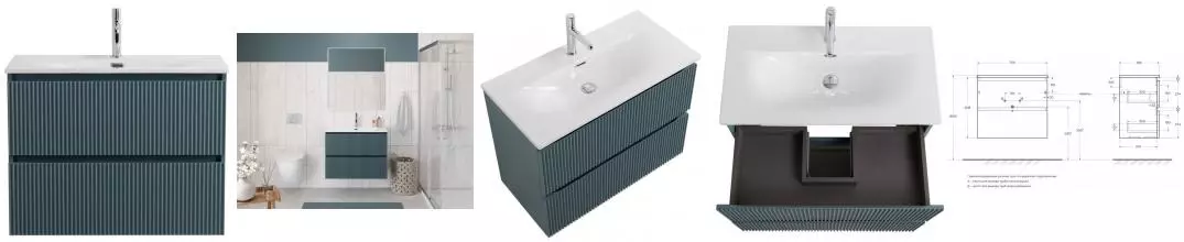 Тумба с раковиной «Belbagno» Uno Mini 70 (BB-8099-3-70 71/40) подвесная голубая матовая