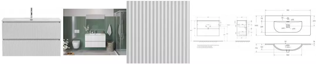 Тумба с раковиной «Belbagno» Uno Mini 90 (BB-8099-3-90 91/40) подвесная Bianco Opaco