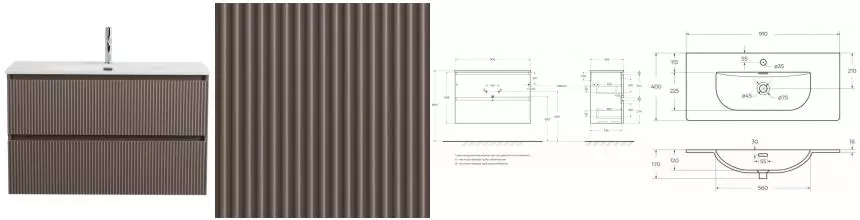 Тумба с раковиной «Belbagno» Uno Mini 90 (BB-8099-3-90 91/40) подвесная бежевая матовая
