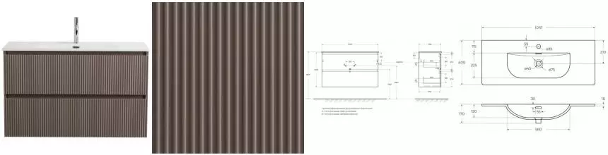 Тумба с раковиной «Belbagno» Uno Mini 100 (BB-8099-3-100 101/40) подвесная бежевая матовая