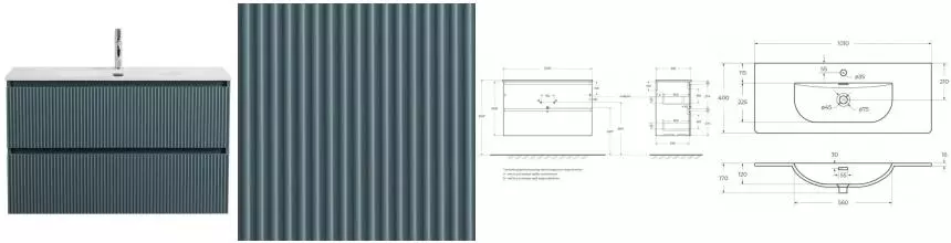Тумба с раковиной «Belbagno» Uno Mini 100 (BB-8099-3-100 101/40) подвесная голубая матовая