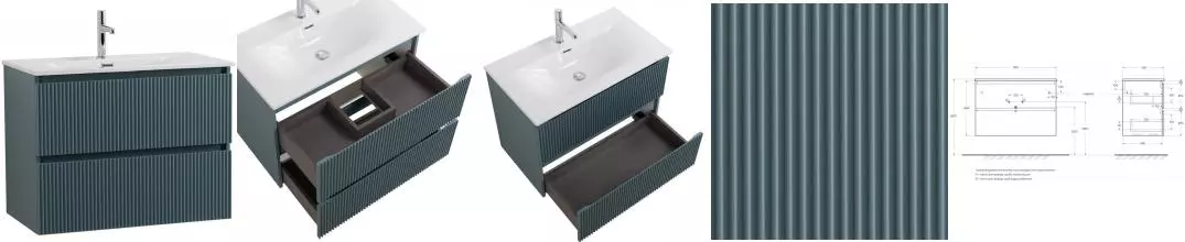 Тумба с раковиной «Belbagno» Uno 90 (BB-8099-90 91/46) подвесная голубая матовая