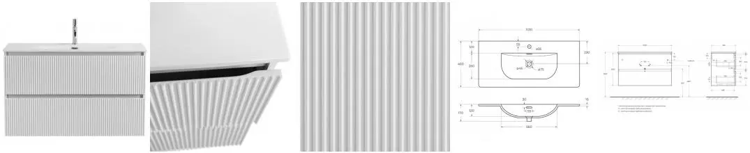 Тумба с раковиной «Belbagno» Uno 100 (BB-8099-100 101/46) подвесная Bianco Opaco Тумба с раковиной «Belbagno» Uno 100 (BB-8099-100 101/46) подвесная Bianco Opaco