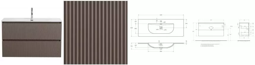 Тумба с раковиной «Belbagno» Uno 120 (BB-8099-120 121/46) подвесная бежевая матовая