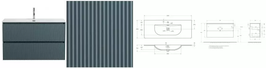 Тумба с раковиной «Belbagno» Uno 120 (BB-8099-120 121/46) подвесная голубая матовая