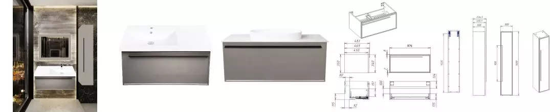 Мебель для ванной подвесная «La Fenice» Elba 90 Cappuccino Мебель для ванной подвесная «La Fenice» Elba 90 Cappuccino