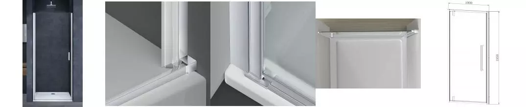 Душевая дверь «Vincea» Alpha VDP-3AL100CL 100/195 прозрачная/хром универсальная
