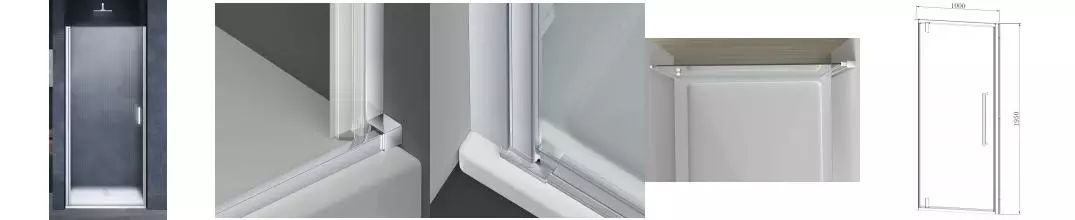 Душевая дверь «Vincea» Alpha VDP-3AL100MT 100/195 текстурная/хром универсальная