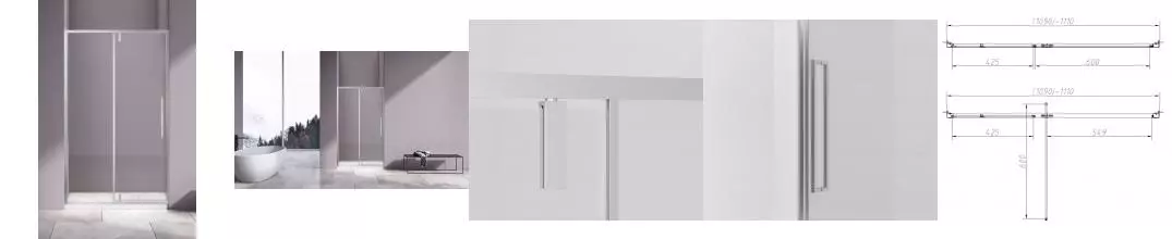 Душевая дверь «Vincea» Slim-N VDP-4SN110CL 110/195 прозрачная/хром универсальная
