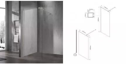 Душевая перегородка «Vincea» Walk-In VSW-1H110CLBN 110/200 прозрачная/брашированный никель универсальная