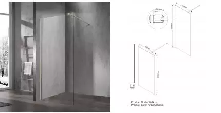 Душевая перегородка «Vincea» Walk-In VSW-1H700CLBN 70/200 прозрачная/брашированный никель универсальная Душевая перегородка «Vincea» Walk-In VSW-1H700CLBN 70/200 прозрачная/брашированный никель универсальная