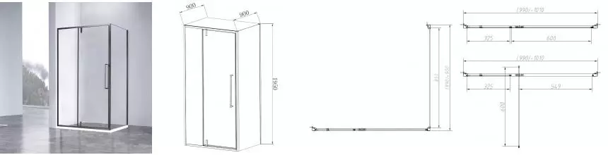 Душевой угол-ограждение «Vincea» Slim-N VSR-4SNP9010CLGM 100/90 прозрачный/вороненая сталь прямоугольный без поддона универсальный Душевой угол-ограждение «Vincea» Slim-N VSR-4SNP9010CLGM 100/90 прозрачный/вороненая сталь прямоугольный без поддона универсальный