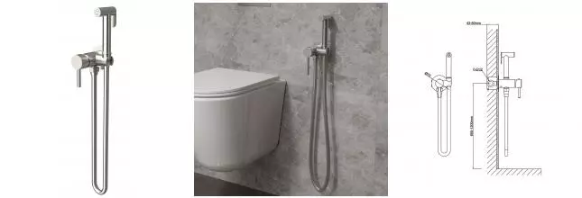 Смеситель с гигиеническим душем «Vincea» VHFW-101BN брашированный никель Смеситель с гигиеническим душем «Vincea» VHFW-101BN брашированный никель