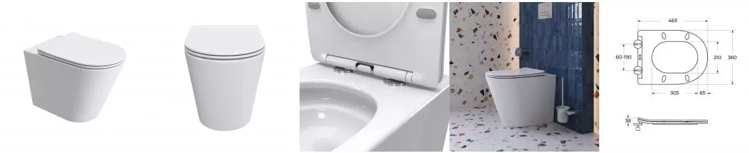 Приставной унитаз безободковый «Belbagno» FLAY-TOR BB1003CB-TOR/SC белый с сиденьем дюропласт с микролифтом белое Приставной унитаз безободковый «Belbagno» FLAY-TOR BB1003CB-TOR/SC белый с сиденьем дюропласт с микролифтом белое