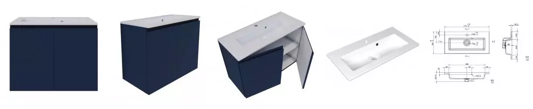 Тумба с раковиной «Mio Casa» Vita Doors 70 (Vita 70) подвесная Blu Grigio