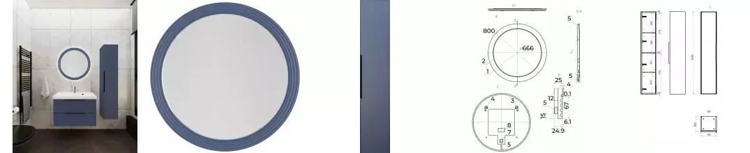 Мебель для ванной подвесная «La Fenice» Simpla Twin 100 Blu Grigio Мебель для ванной подвесная «La Fenice» Simpla Twin 100 Blu Grigio