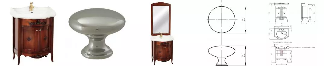 Тумба с раковиной из массива «Migliore» Bella 64 филенчатые с лилией (Bella 73) noce/ручки хром Тумба с раковиной из массива «Migliore» Bella 64 филенчатые с лилией (Bella 73) noce/ручки хром