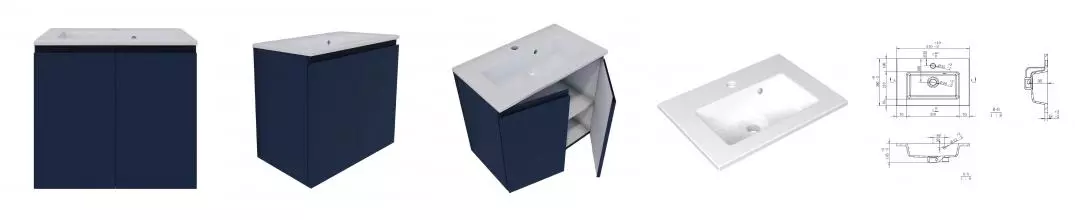 Тумба с раковиной «Mio Casa» Vita Doors 50 (Vita 50) подвесная Blu Grigio Тумба с раковиной «Mio Casa» Vita Doors 50 (Vita 50) подвесная Blu Grigio