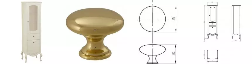 Шкаф из массива «Migliore» Impero 49 с стеклом avorio/ручки золото правый Шкаф из массива «Migliore» Impero 49 с стеклом avorio/ручки золото правый