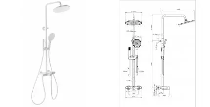 Душевая система с термостатом WONZON & WOGHAND MUSE Selesta, Белый матовый (WW-B4113-MW) · Muse, Wonzon & Woghand, WW-B4113-MW