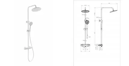 Душевая система с термостатом WONZON & WOGHAND NEO, Белый матовый (WW-B3035-A-MW) · Neo, Wonzon & Woghand, WW-B3035-A-MW