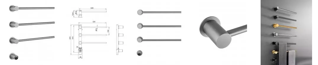 Полотенцесушитель электрический встраиваемый WONZON & WOGHAND HAMBURG, Брашированный никель (WW-AL313-BR) · Hamburg, Wonzon & Woghand, WW-AL313-BR