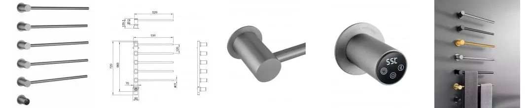 Полотенцесушитель электрический встраиваемый WONZON & WOGHAND HAMBURG, Брашированный никель (WW-AL315-BR) · Hamburg, Wonzon & Woghand, WW-AL315-BR