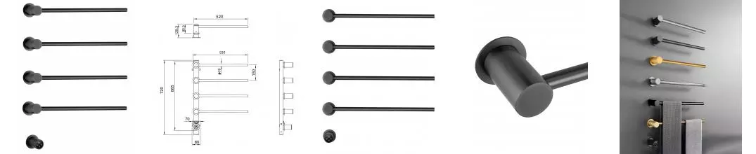 Полотенцесушитель электрический встраиваемый WONZON & WOGHAND HAMBURG, Тёмный графит (WW-AL314-GM) · Hamburg, Wonzon & Woghand, WW-AL314-GM