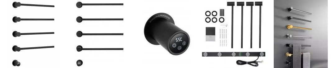 Полотенцесушитель электрический встраиваемый WONZON & WOGHAND HAMBURG, Черный матовый (WW-AL314-MB) · Hamburg, Wonzon & Woghand, WW-AL314-MB