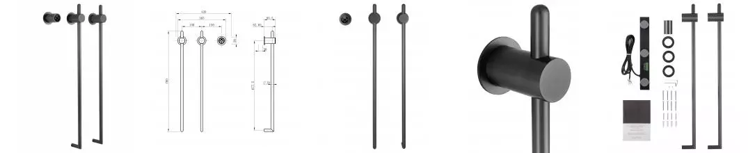 Полотенцесушитель электрический встраиваемый WONZON & WOGHAND LEIPZIG, Тёмный графит (WW-AL3621-GM) · Leipzig, Wonzon & Woghand, WW-AL3621-GM