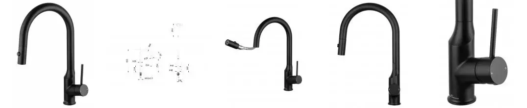 Смеситель для кухни с выдвижным изливом WONZON & WOGHAND, Чёрный матовый (WW-A21252-MB) · без серии, Wonzon & Woghand, WW-A21252-MB Смеситель для кухни с выдвижным изливом WONZON & WOGHAND, Чёрный матовый (WW-A21252-MB) · без серии, Wonzon & Woghand, WW-A21252-MB