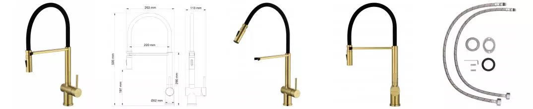 Смеситель для кухни с гибким изливом WONZON & WOGHAND, Брашированное золото (WW-88438003-BG) · без серии, Wonzon & Woghand, WW-88438003-BG Смеситель для кухни с гибким изливом WONZON & WOGHAND, Брашированное золото (WW-88438003-BG) · без серии, Wonzon & Woghand, WW-88438003-BG