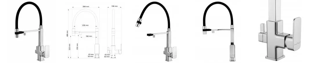 Смеситель для кухни с гибким изливом и подключением фильтра WONZON & WOGHAND, Хром (WW-88458012-CR) · без серии, Wonzon & Woghand, WW-88458012-CR Смеситель для кухни с гибким изливом и подключением фильтра WONZON & WOGHAND, Хром (WW-88458012-CR) · без серии, Wonzon & Woghand, WW-88458012-CR