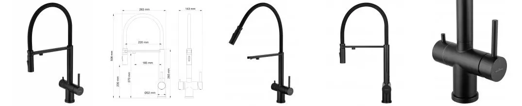 Смеситель для кухни с гибким изливом и подключением фильтра WONZON & WOGHAND, Чёрный матовый (WW-88458009-MB) · без серии, Wonzon & Woghand, WW-88458009-MB Смеситель для кухни с гибким изливом и подключением фильтра WONZON & WOGHAND, Чёрный матовый (WW-88458009-MB) · без серии, Wonzon & Woghand, WW-88458009-MB