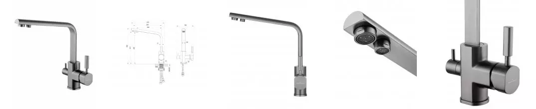 Смеситель для кухни с подключением фильтра WONZON & WOGHAND, Тёмный графит (WW-88458003-BGM) · без серии, Wonzon & Woghand, WW-88458003-BGM Смеситель для кухни с подключением фильтра WONZON & WOGHAND, Тёмный графит (WW-88458003-BGM) · без серии, Wonzon & Woghand, WW-88458003-BGM