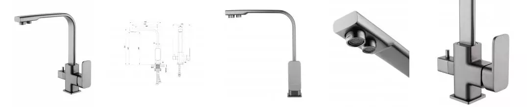 Смеситель для кухни с подключением фильтра WONZON & WOGHAND, Тёмный графит (WW-88458004-BGM) · без серии, Wonzon & Woghand, WW-88458004-BGM Смеситель для кухни с подключением фильтра WONZON & WOGHAND, Тёмный графит (WW-88458004-BGM) · без серии, Wonzon & Woghand, WW-88458004-BGM