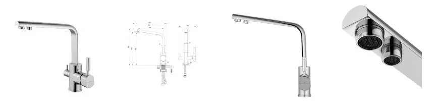 Смеситель для кухни с подключением фильтра WONZON & WOGHAND, Хром (WW-88458003-CR) · без серии, Wonzon & Woghand, WW-88458003-CR